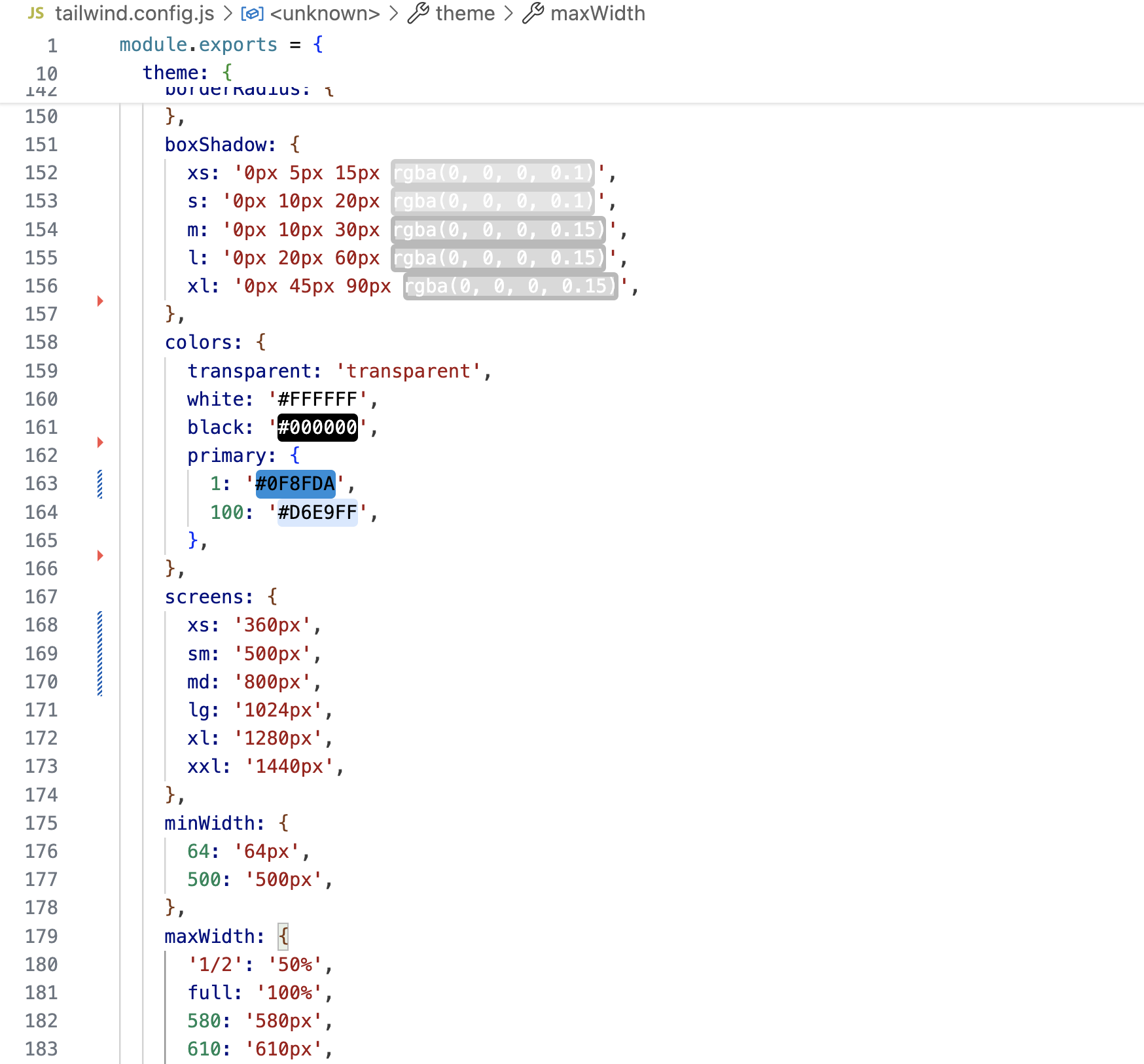 Exemple de tailwind config.